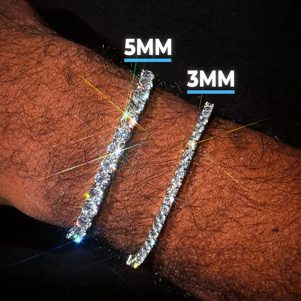 925 Silver VVS Moissanite Tennis Bracelet 2/3/4/5 MM Iced Out Diamond Tennis Chain Pass GRA Diamond Test in Stock