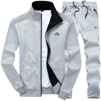 Men Sportwear Sets Fashion Autumn Spring Sporting Suit Sweatshirt +Sweatpants Mens Clothing 2 Pieces Sets Slim Tracksuit Hoodies