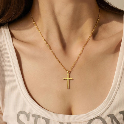 Solid 925 Sterling Silver Cross Necklace for Men Women 16-24 In