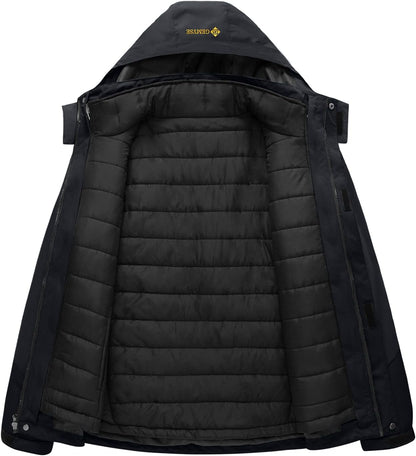 Men'S Winter Coat 3-In-1 Ski Snow Jacket with Puffer Liner