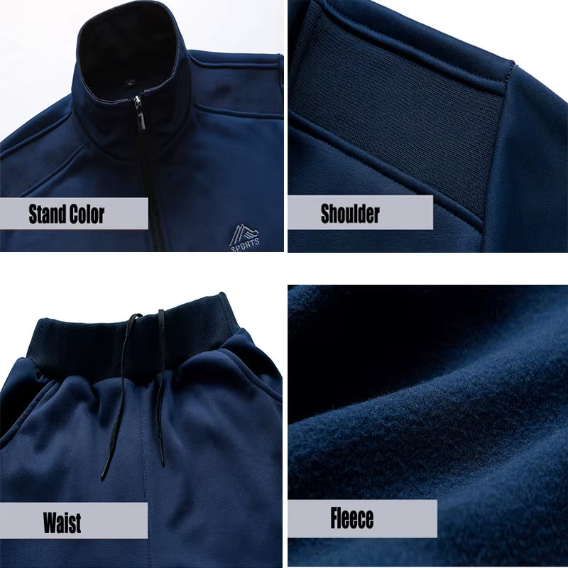 Men Sportwear Sets Fashion Autumn Spring Sporting Suit Sweatshirt +Sweatpants Mens Clothing 2 Pieces Sets Slim Tracksuit Hoodies