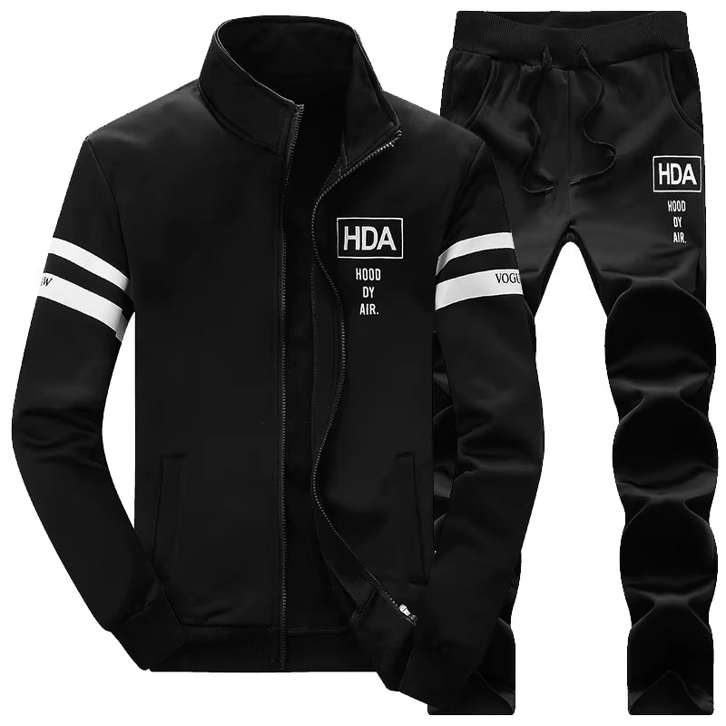 Men Sportwear Sets Fashion Autumn Spring Sporting Suit Sweatshirt +Sweatpants Mens Clothing 2 Pieces Sets Slim Tracksuit Hoodies