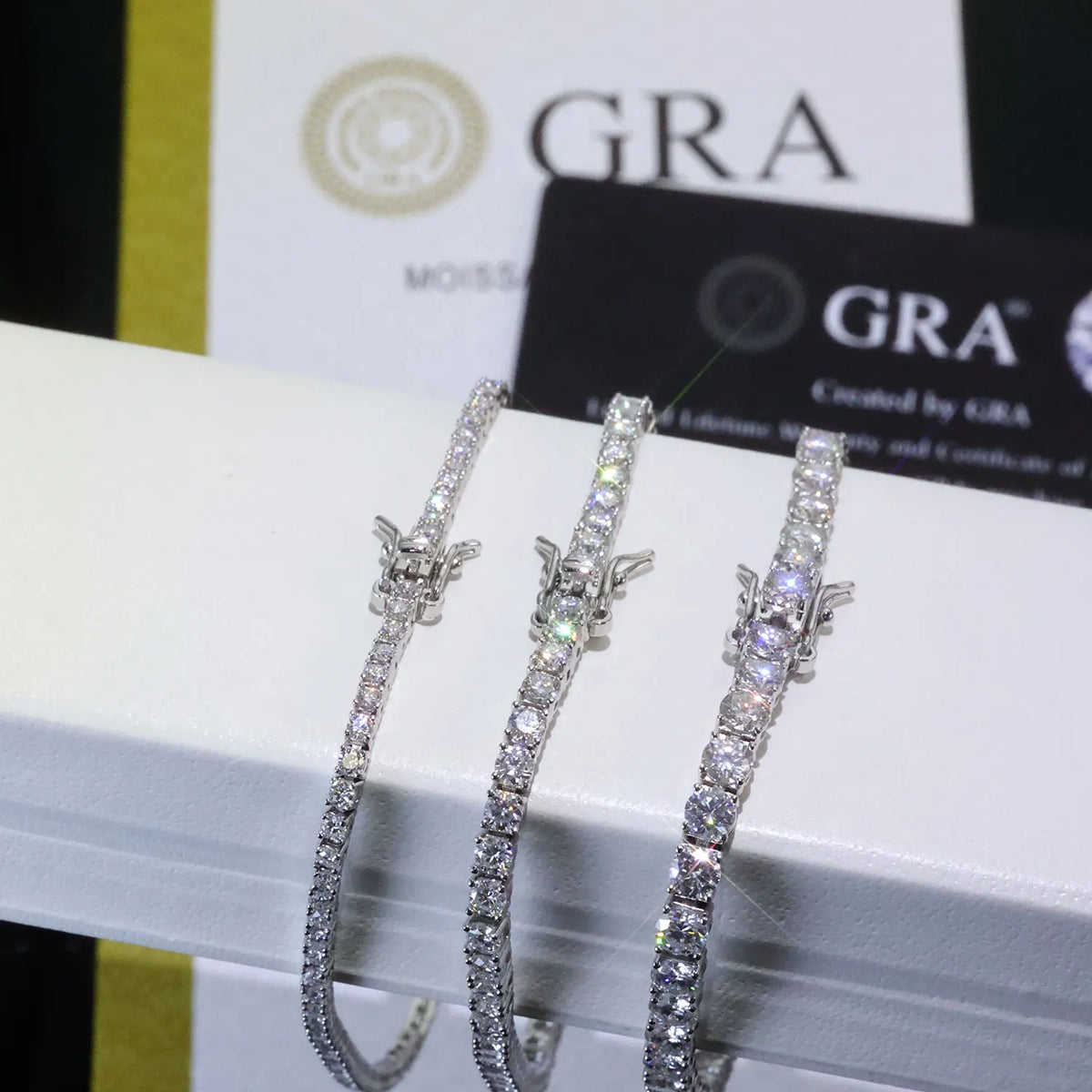 925 Silver VVS Moissanite Tennis Bracelet 2/3/4/5 MM Iced Out Diamond Tennis Chain Pass GRA Diamond Test in Stock
