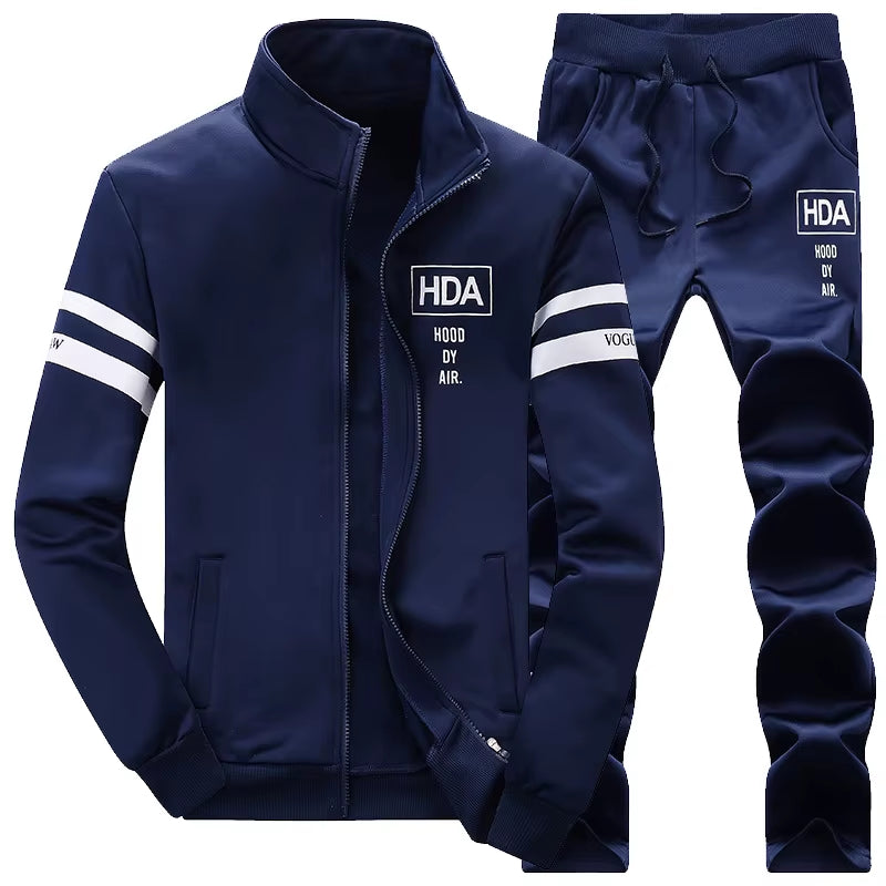 Men Sportwear Sets Fashion Autumn Spring Sporting Suit Sweatshirt +Sweatpants Mens Clothing 2 Pieces Sets Slim Tracksuit Hoodies