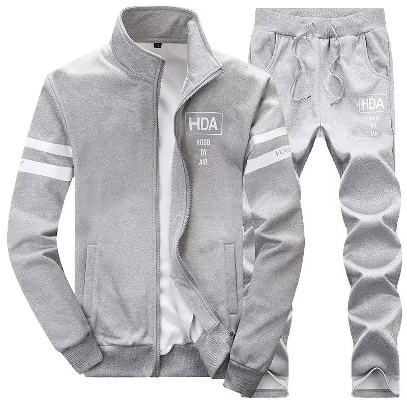 Men Sportwear Sets Fashion Autumn Spring Sporting Suit Sweatshirt +Sweatpants Mens Clothing 2 Pieces Sets Slim Tracksuit Hoodies