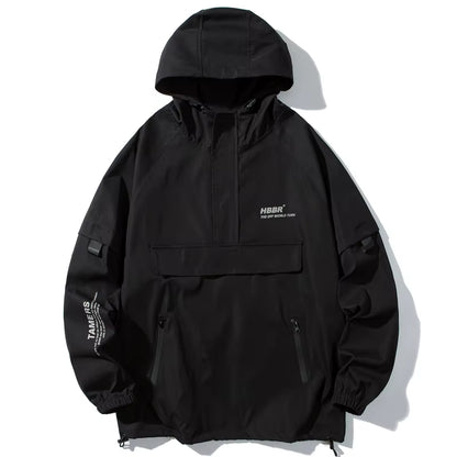2025 Men Streetwear Jackets and Coats Hip Hop Harajuku Men'S Windbreaker Overcoat Mens Clothing