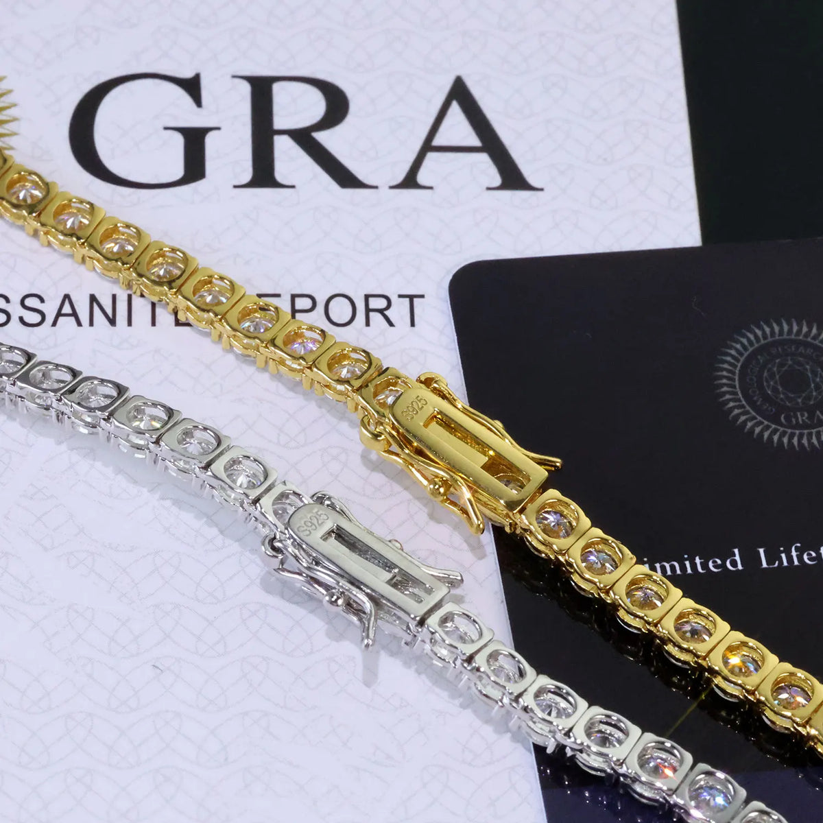925 Silver VVS Moissanite Tennis Bracelet 2/3/4/5 MM Iced Out Diamond Tennis Chain Pass GRA Diamond Test in Stock