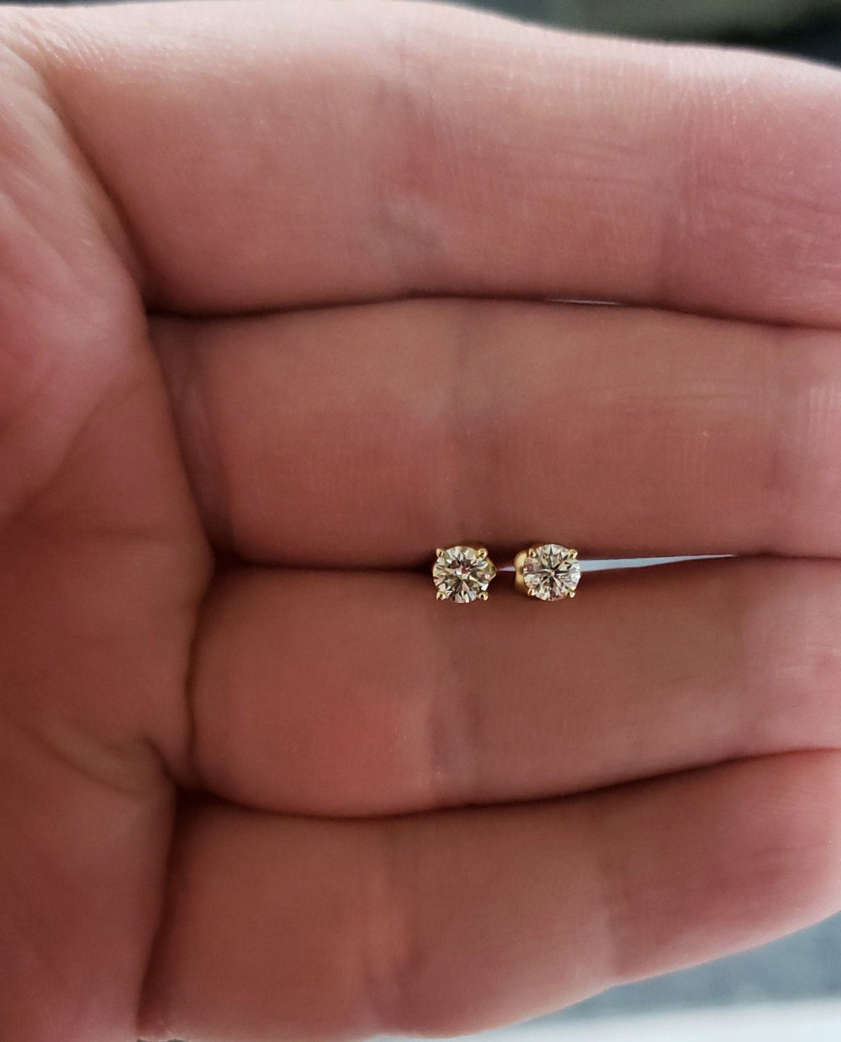 14K 0.50 Ct Diamond Earrings, 14K Gold Lab Grown Diamond Earrings, VS Diamond Studs