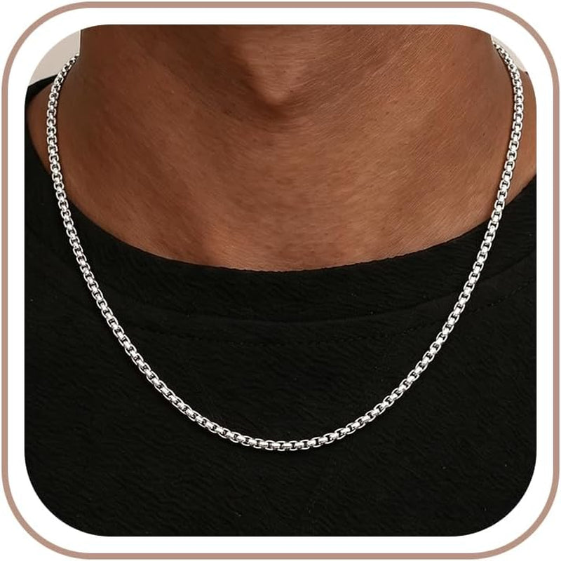 Silver Chain for Men, 925 Sterling Silver Chain Silver Necklace for Men