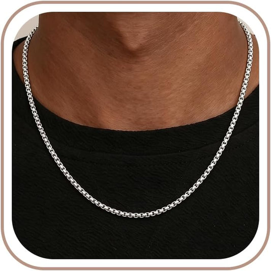 Silver Chain for Men, 925 Sterling Silver Chain Silver Necklace for Men