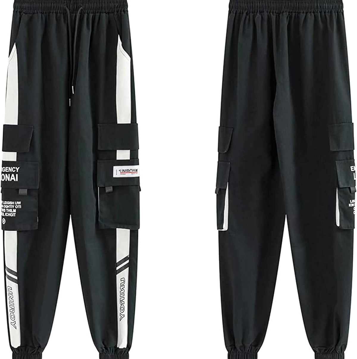 Men'S Streetwear Joggers Casual Sports Pants Baggy Casual Techwear Hip Hop Sweatpants Black Cargo Pants for Men