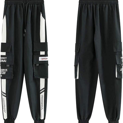 Men'S Streetwear Joggers Casual Sports Pants Baggy Casual Techwear Hip Hop Sweatpants Black Cargo Pants for Men