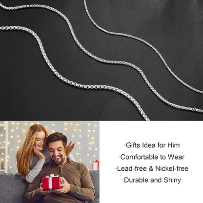 Silver Chain for Men, 925 Sterling Silver Chain Silver Necklace for Men