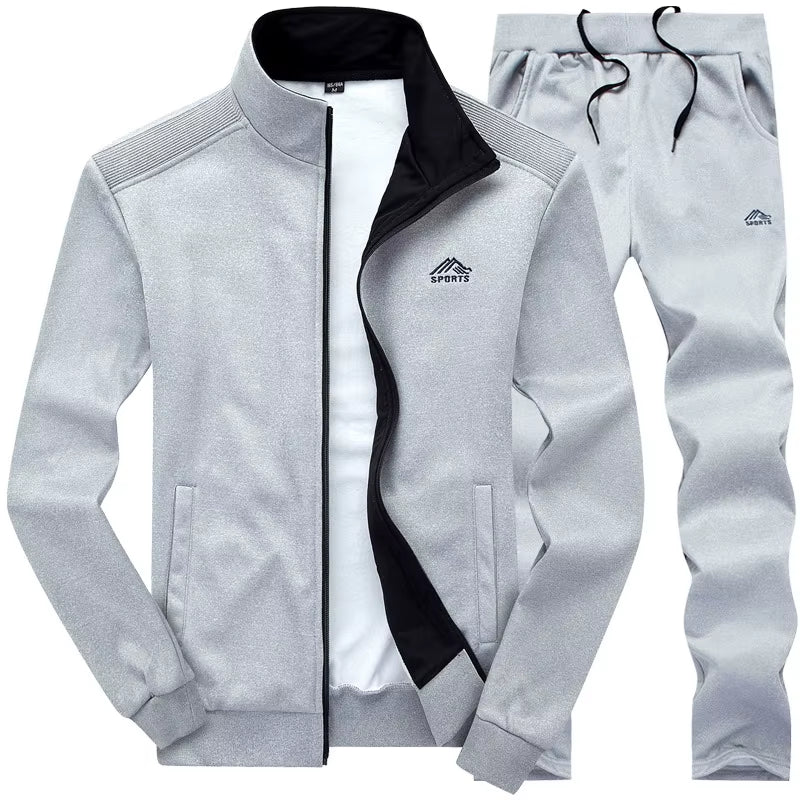 Men Sportwear Sets Fashion Autumn Spring Sporting Suit Sweatshirt +Sweatpants Mens Clothing 2 Pieces Sets Slim Tracksuit Hoodies