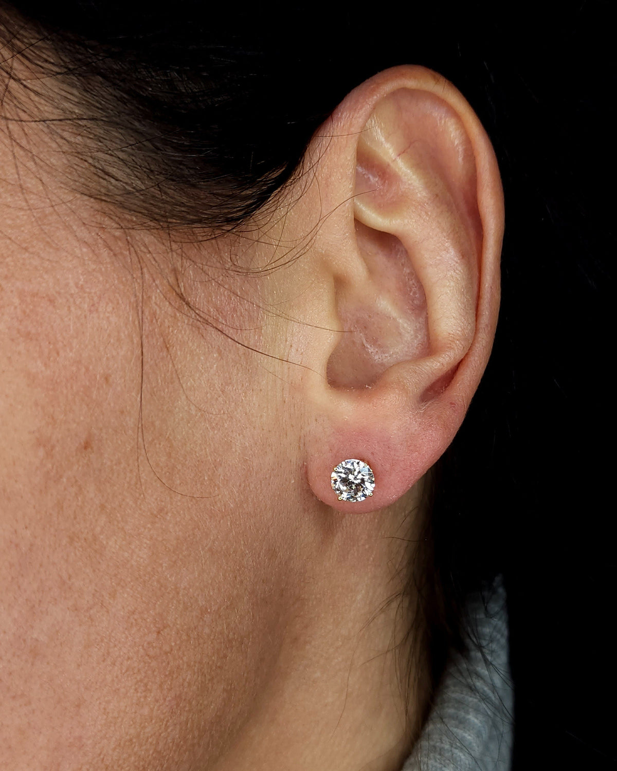 2 Ct 14K Diamond Earrings, 14Kt Gold Lab Grown Diamonds, CVD, Tests as Diamond, VS Diamond Studs, Special Price
