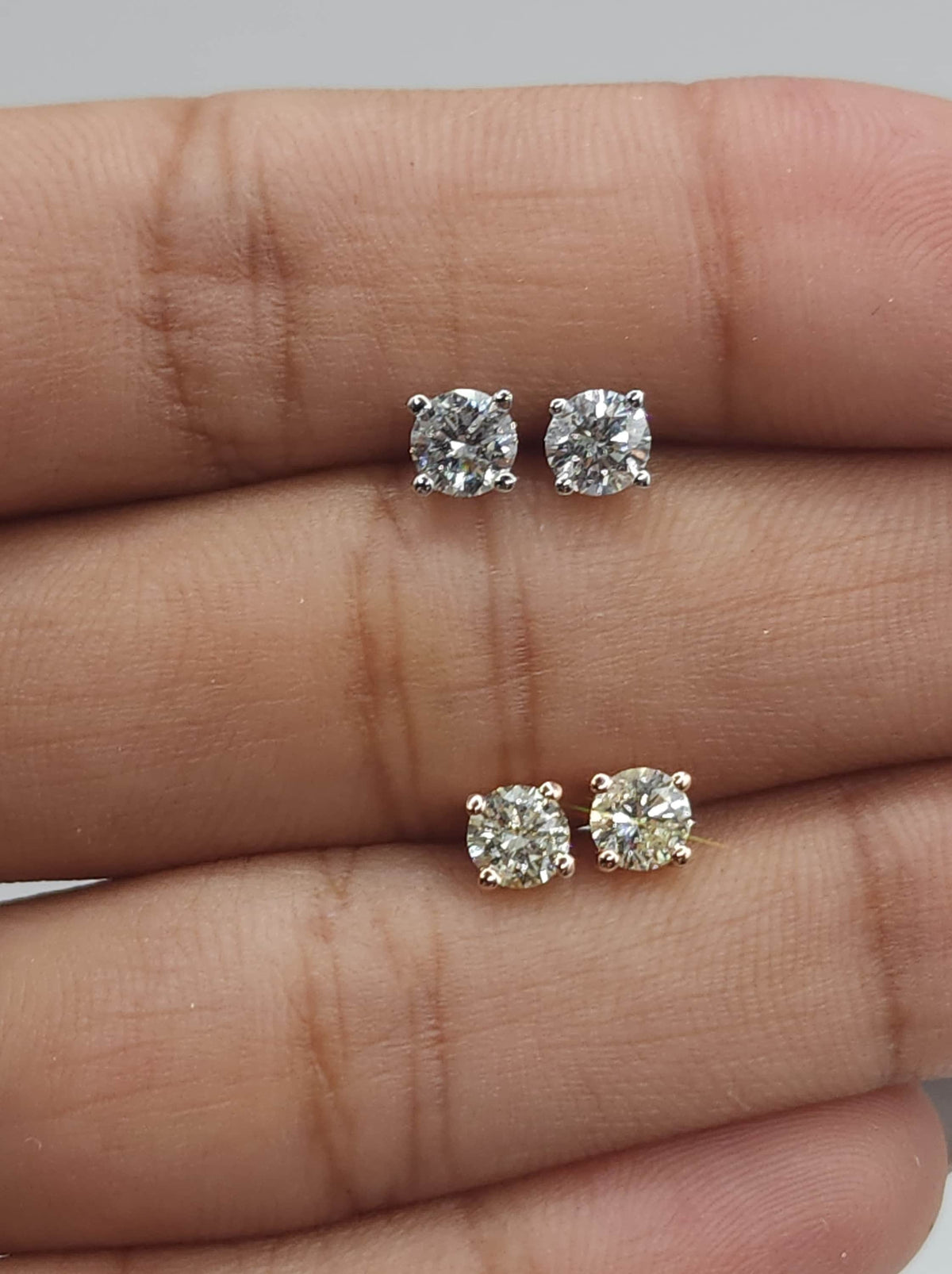 14K 0.50 Ct Diamond Earrings, 14K Gold Lab Grown Diamond Earrings, VS Diamond Studs